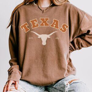 Texas Longhorns Crewneck Sweatshirt, EST 1883 University of Texas Longhorns Tee